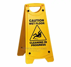 Yellow Plastic Caution Wet Floor A-Sign