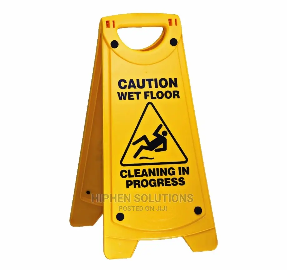 Yellow Plastic Caution Wet Floor A-Sign