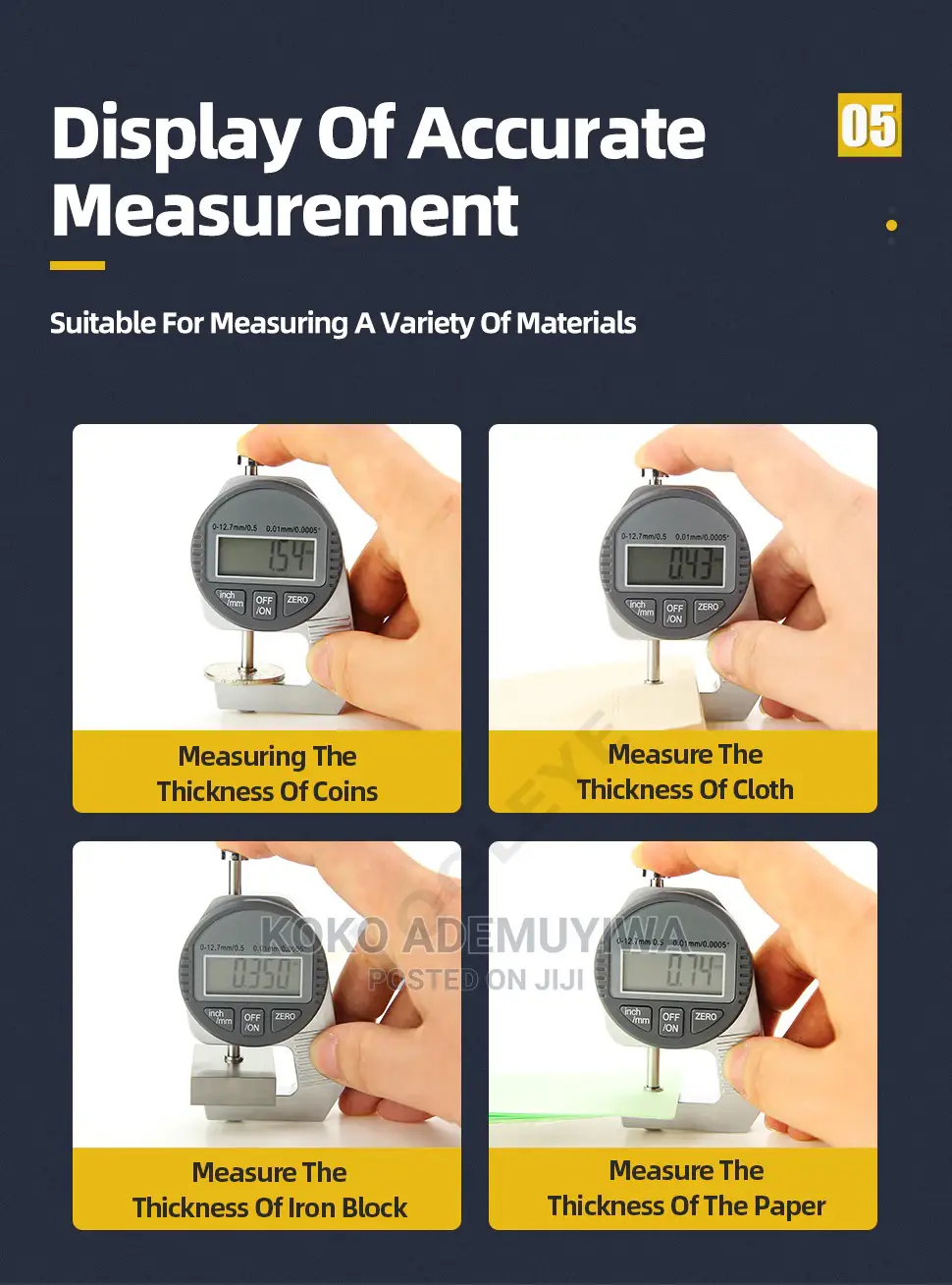 Electronic Digital (LCD) Thickness Gauge Micrometer 0.01mm