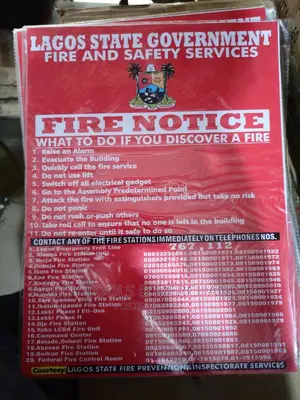 Lagos State Fire Notice Safety Sign