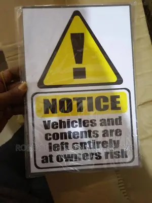 Vehicles Parked Safety Sign