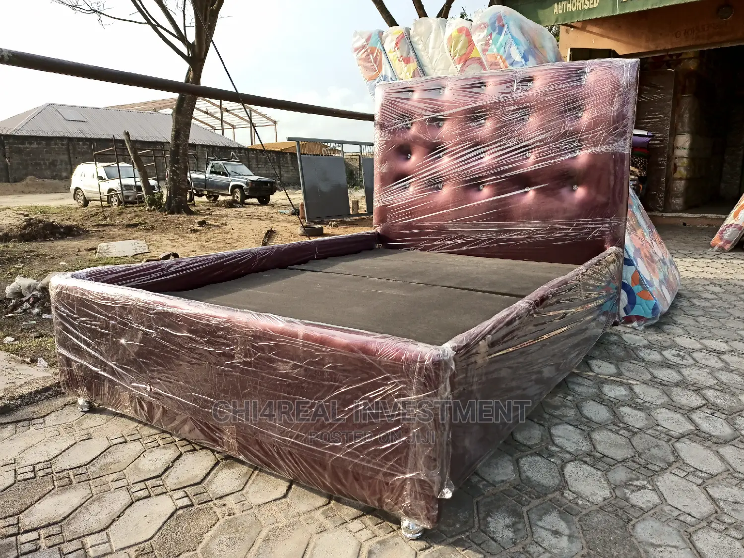 4.5 By 6 LEATHER BEDFRAME.
