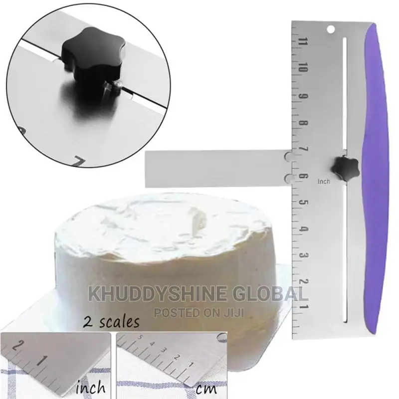 Stainless Steel Adjustable Cake Scraper Cake Smooth Spatula