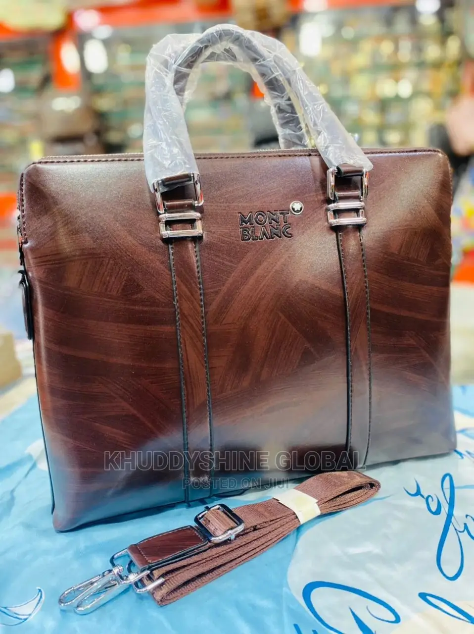 Mont Blan Pattern Leather Bag for Men