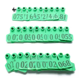 100PCS Numbered 001-100 Cattle Cow Ear Marker Label Tag