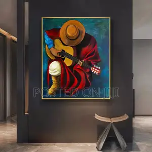 Guitar Player Oil Painting Canvas Print