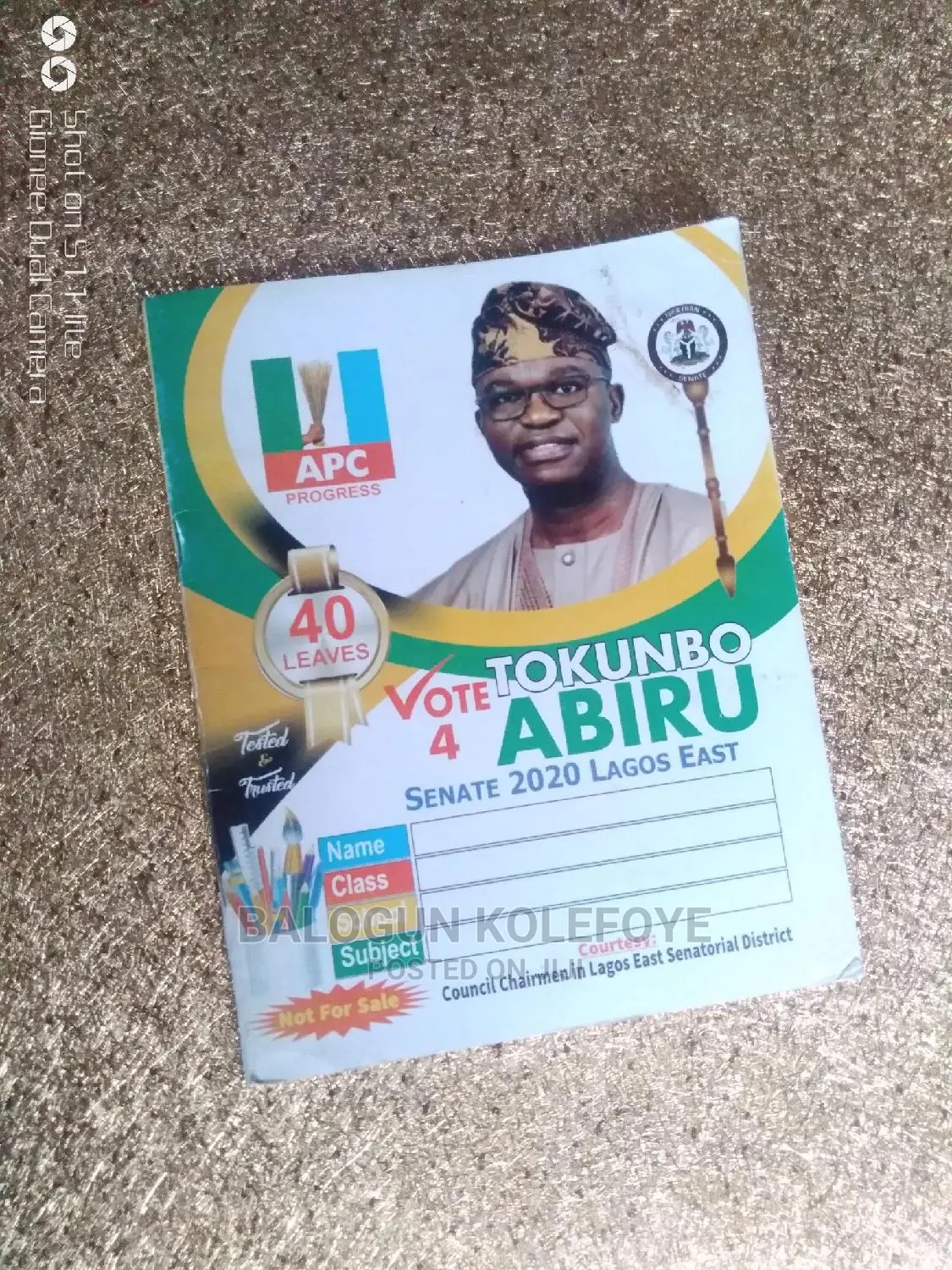 Exercise Books for School or Party Campaign or Candidates .