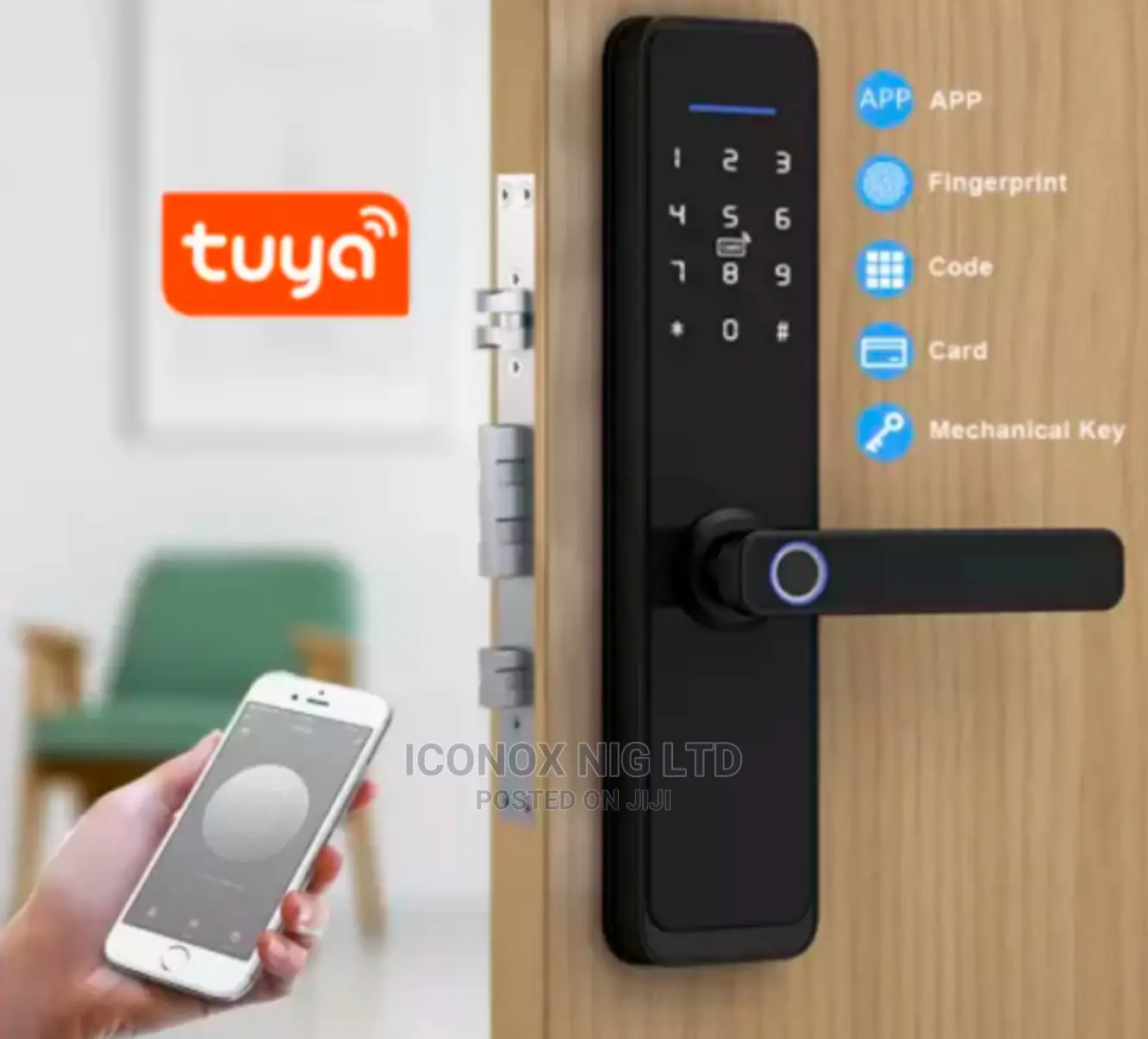 Tuya Smart APP WIFI Fingerprint Door Lock IC Card Code