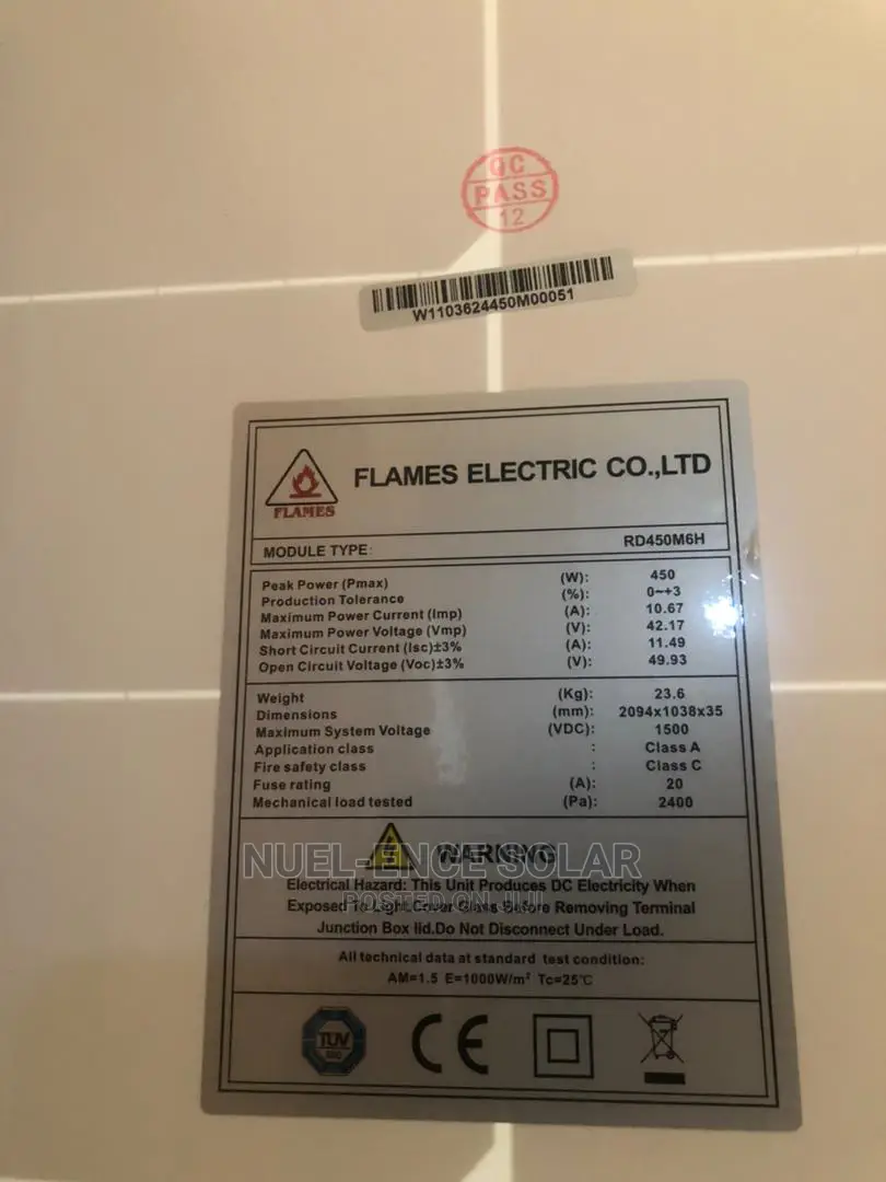 450w Flames PERC Monocrystalline Panels.