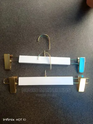 Wooden Clip White Gold Colour Luxury Clothes Hangers
