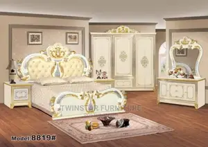 New Modern Royal Bed With Drawers and Mirror Console