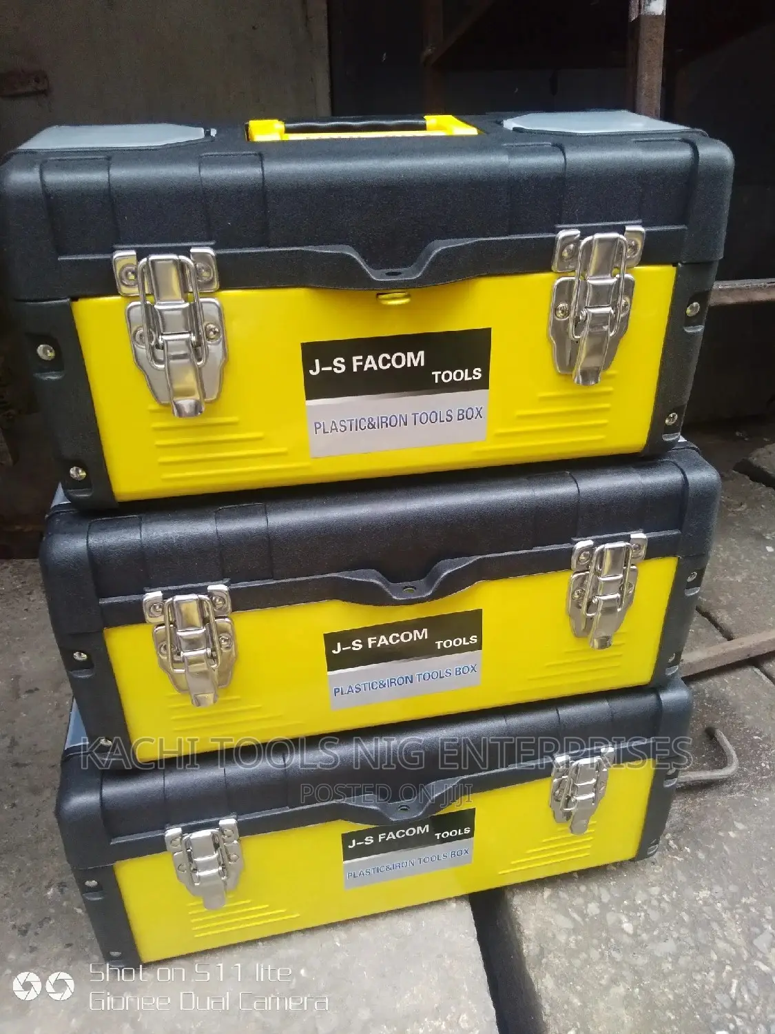 3 Set Iron and Plastic Empty Tools Box 13" 16" 18"