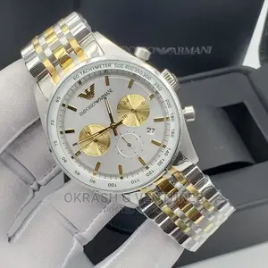 Emporio Armani Chronograph Gold/Silver Chain Watch