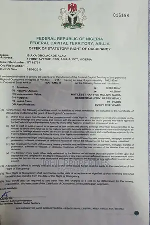 A Residential Land For Sale At Maitama 2