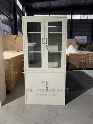 Metal Book Shelves With Half Glass Doors