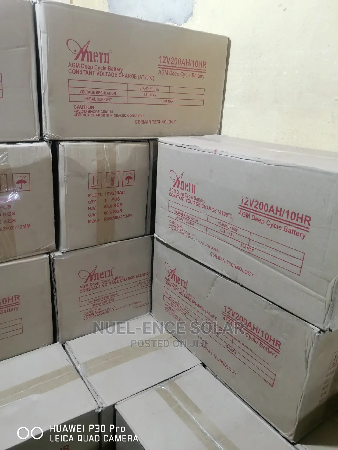 12v 200ah Anerm AGM Deep Cycle Battery German Technology.