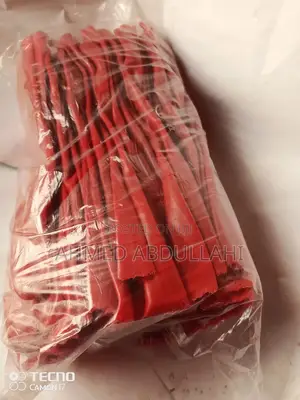 12 Paies Red Rubber Hand Gloves