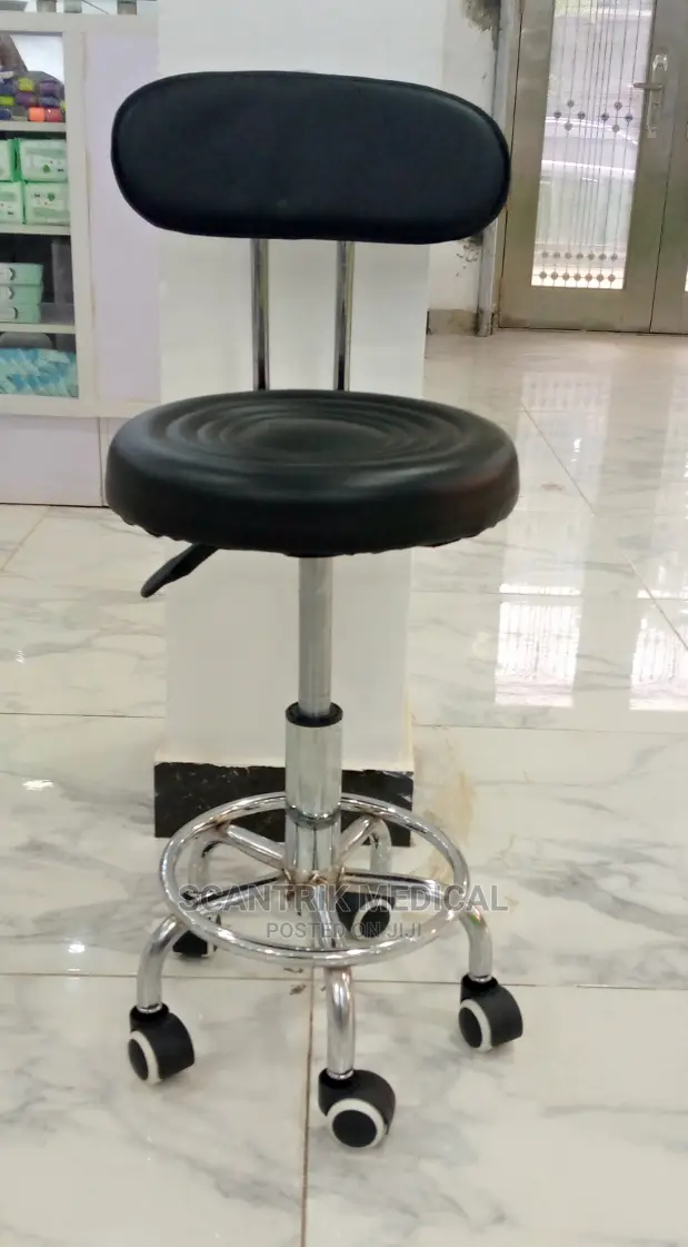 Height Adjustable Lab Stool With Backrest