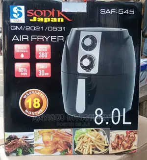 8.0l Sonik Air Fryer With 360% Heating Rotation