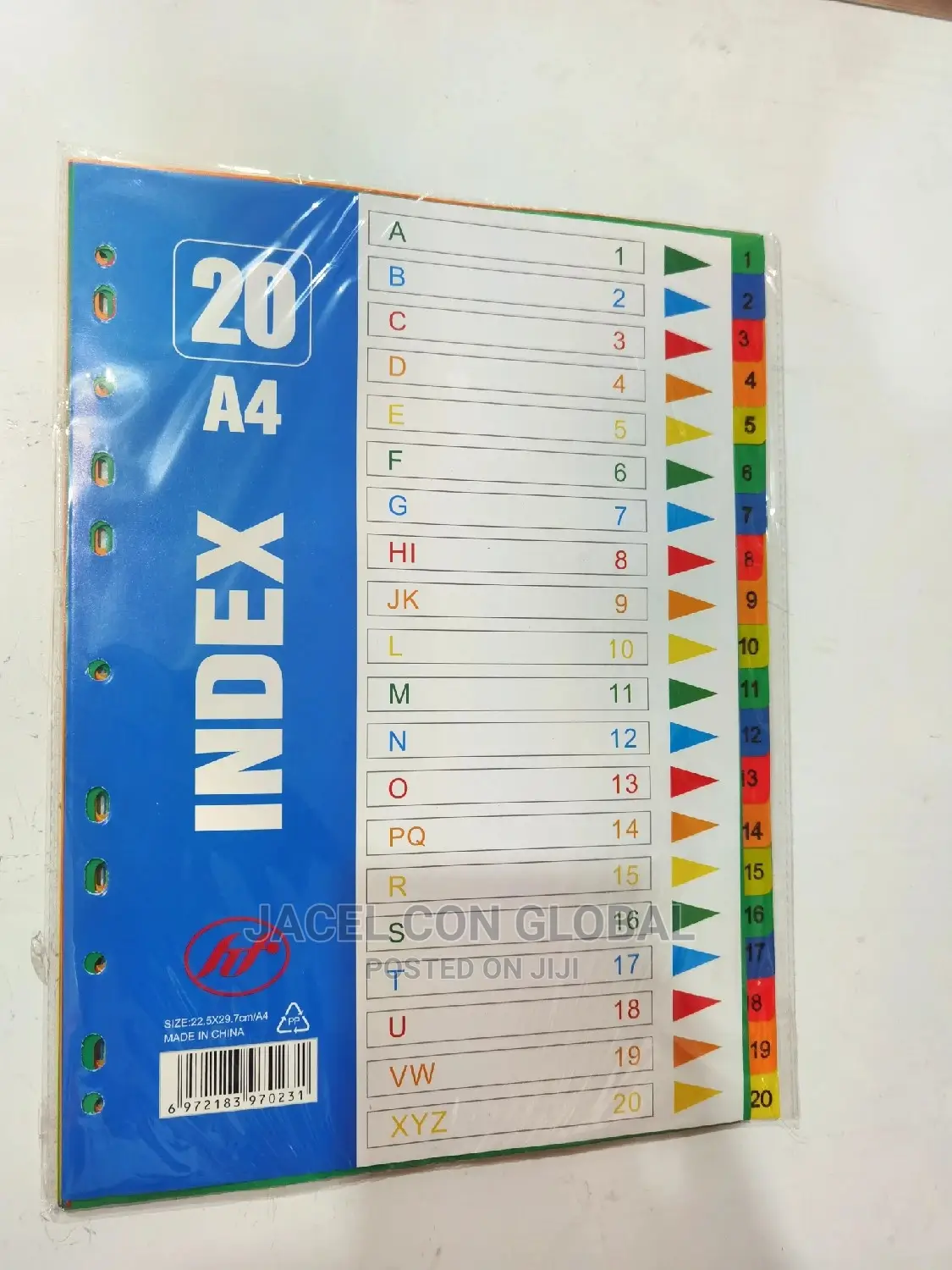 A4 1 to 20 Index File Dividers