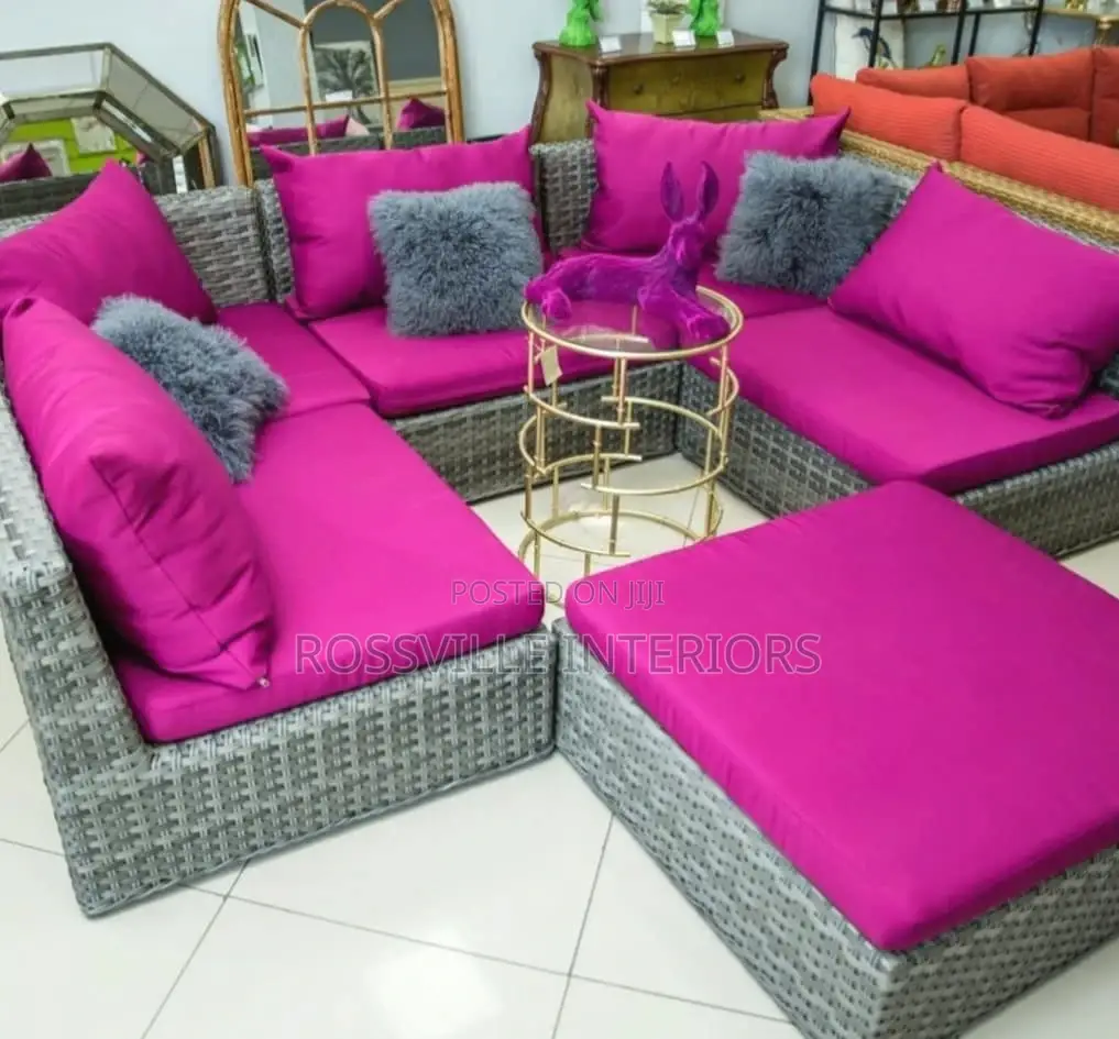 Wicker/Rattan Armless Corner Sofa Set
