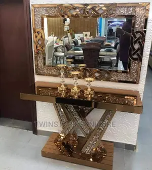 New Modern Golden Mirror Console