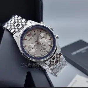 Emporio Armani Chronograph Silver Chain Watch for Women's