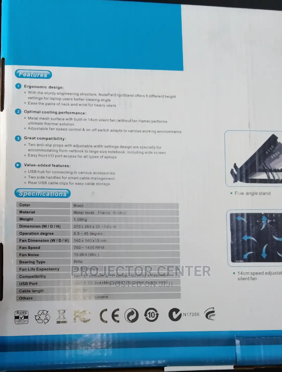 Notebook Stand Cooling Pad