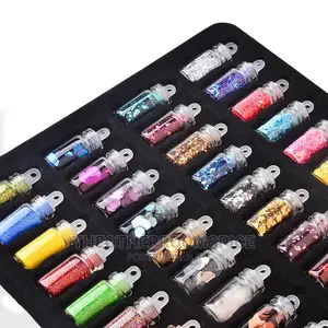 48 Bottles Nail Art Sequins Glitter Powder Manicure Stickers