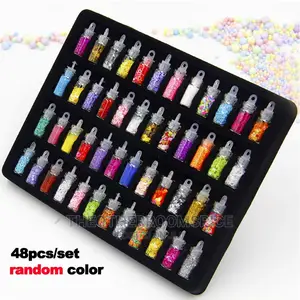 48 Bottles Nail Art Sequins Glitter Powder Manicure Stickers