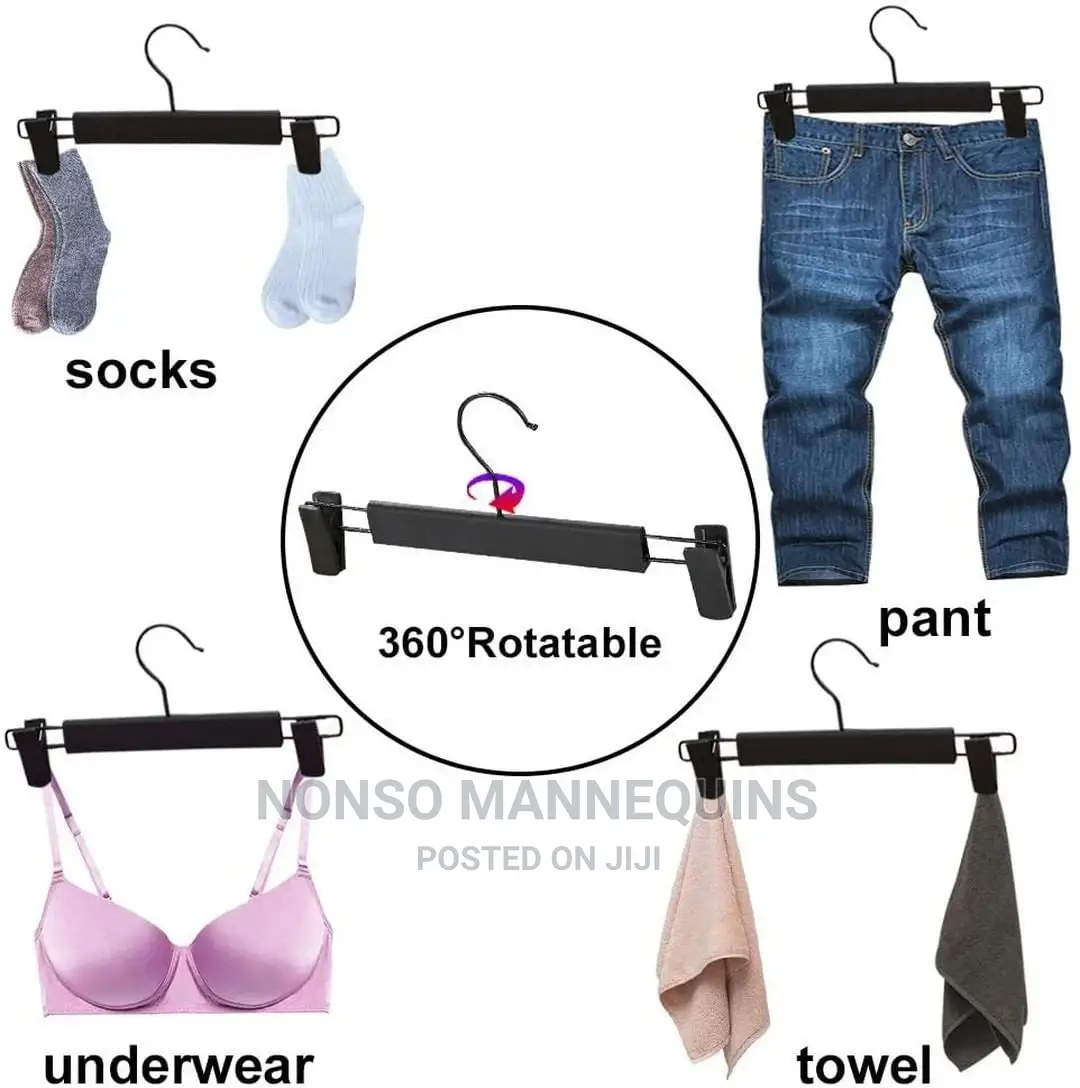 Solid Black Clip Hangers Set