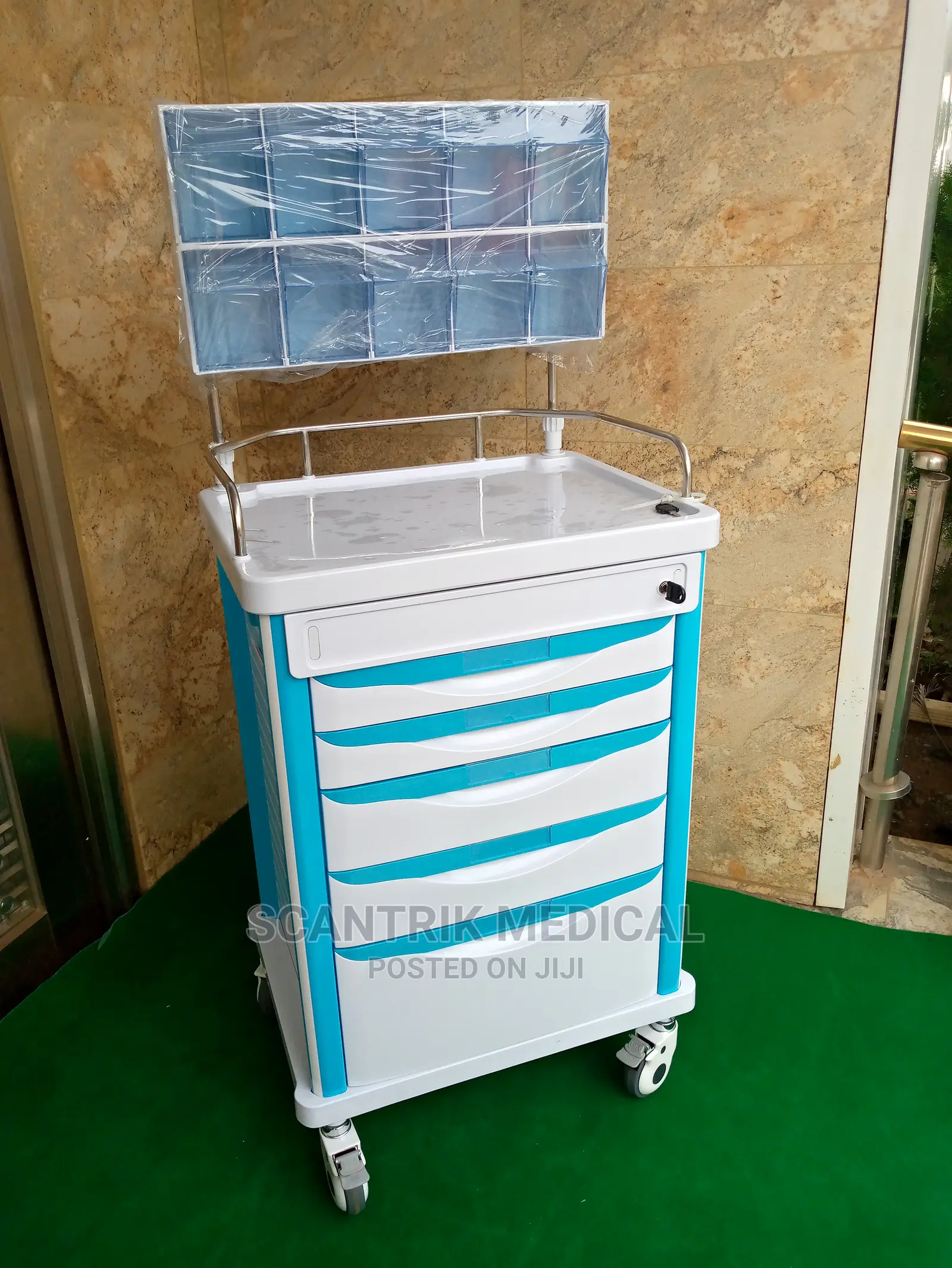 Blue Anaesthesia Trolley