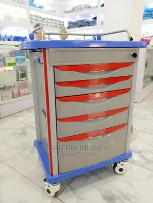 Red,Blur and Grey Emergency Trolley, for Clinic and Hospital