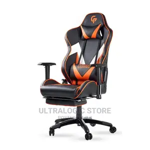 Deadskull Leather Gaming Chair W/ Footrest Adjustable