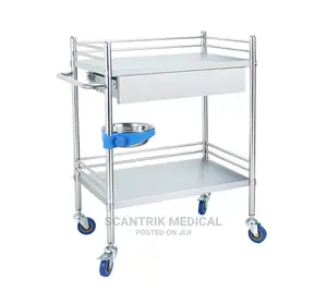 Silver Medical Trolley, for Medical and Laboratory
