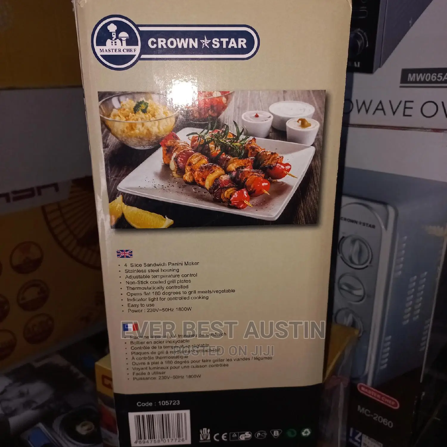 Crown Star 4slice Grill and Sandwich Panini Maker