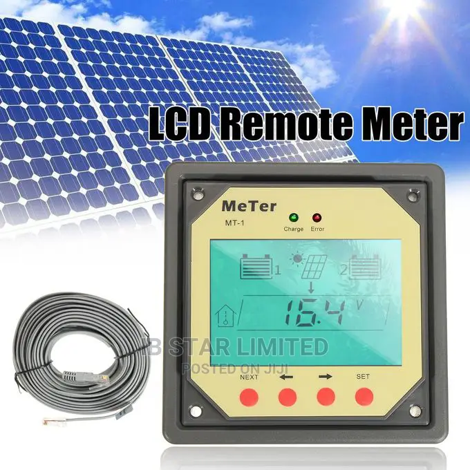 LCD Remote Meter for Dual Battery Solar Controller Regulator