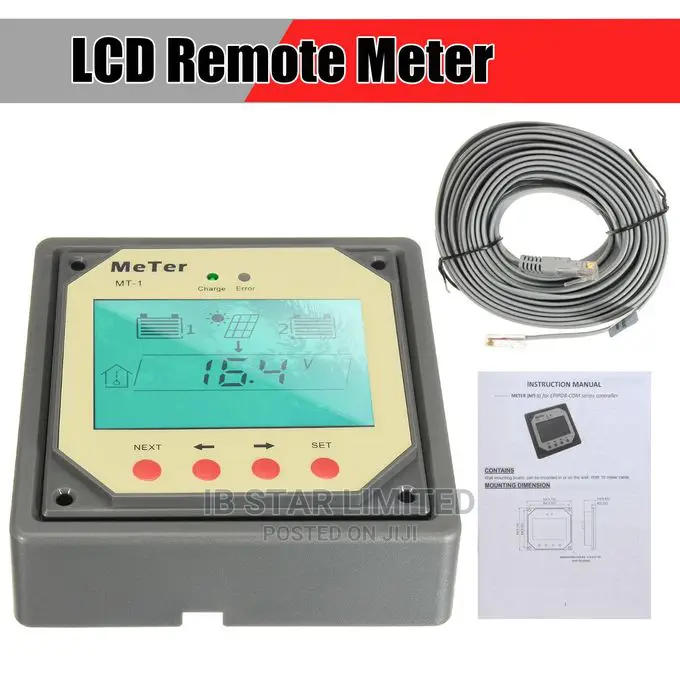 LCD Remote Meter for Dual Battery Solar Controller Regulator