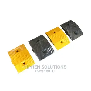 Thick Yellow Rubber Speed Bump for Heavy Vehicles