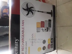 Century 18" Rechargeable Fan + Remote+LED Light - RED