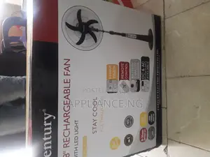 Century 18" Rechargeable Fan + Remote+LED Light - RED