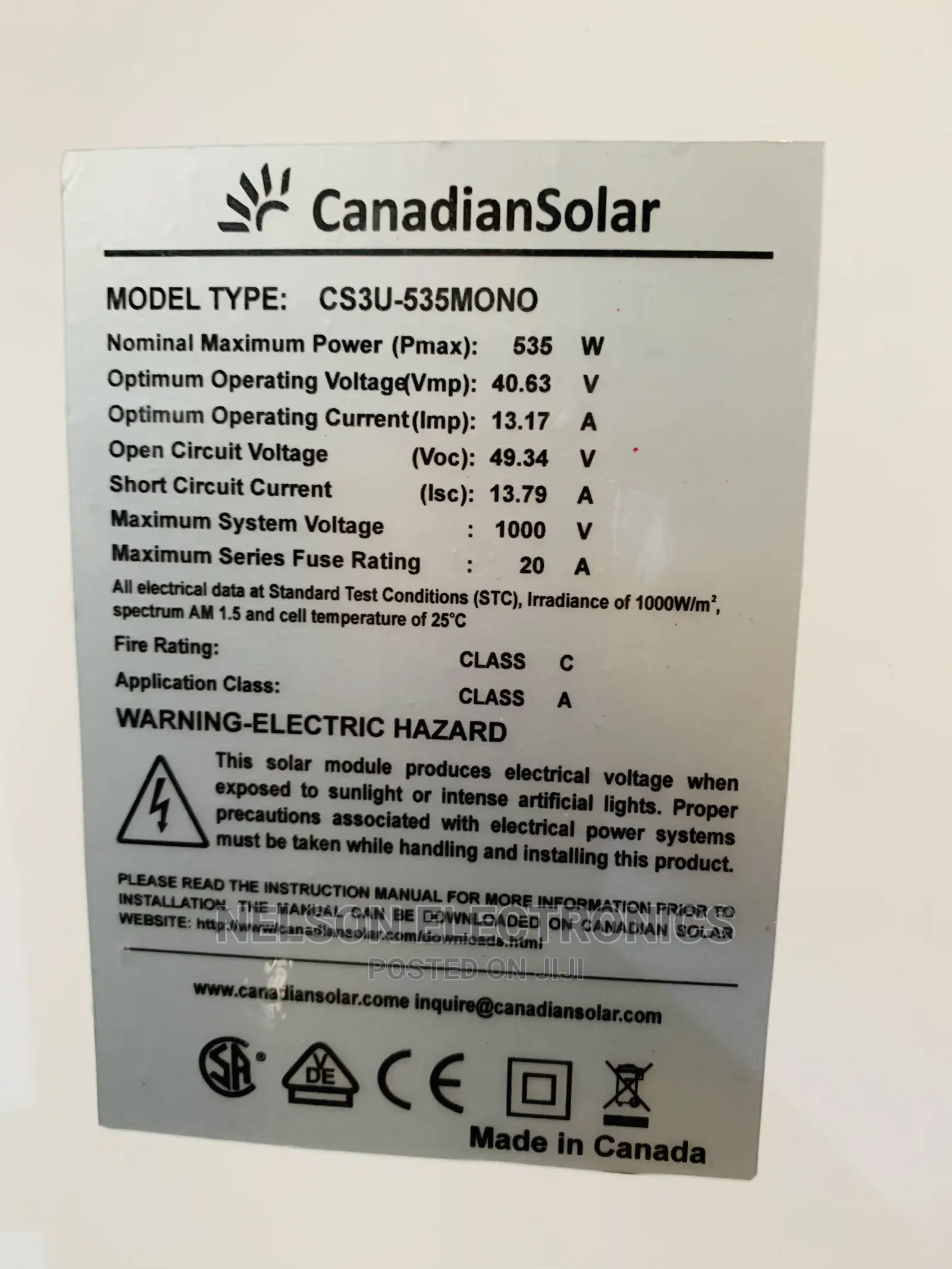 Canadian Solar Panel 535watt Is Now Available