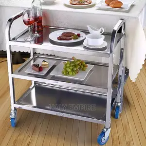 Diner Cart Restaurant Trolley, Stainless Steel Kitchen Hotel