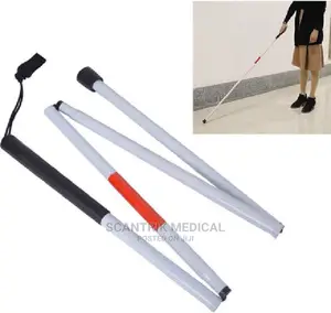 Foldable Blind Crutch Cane White Walking Stick 4 Sections