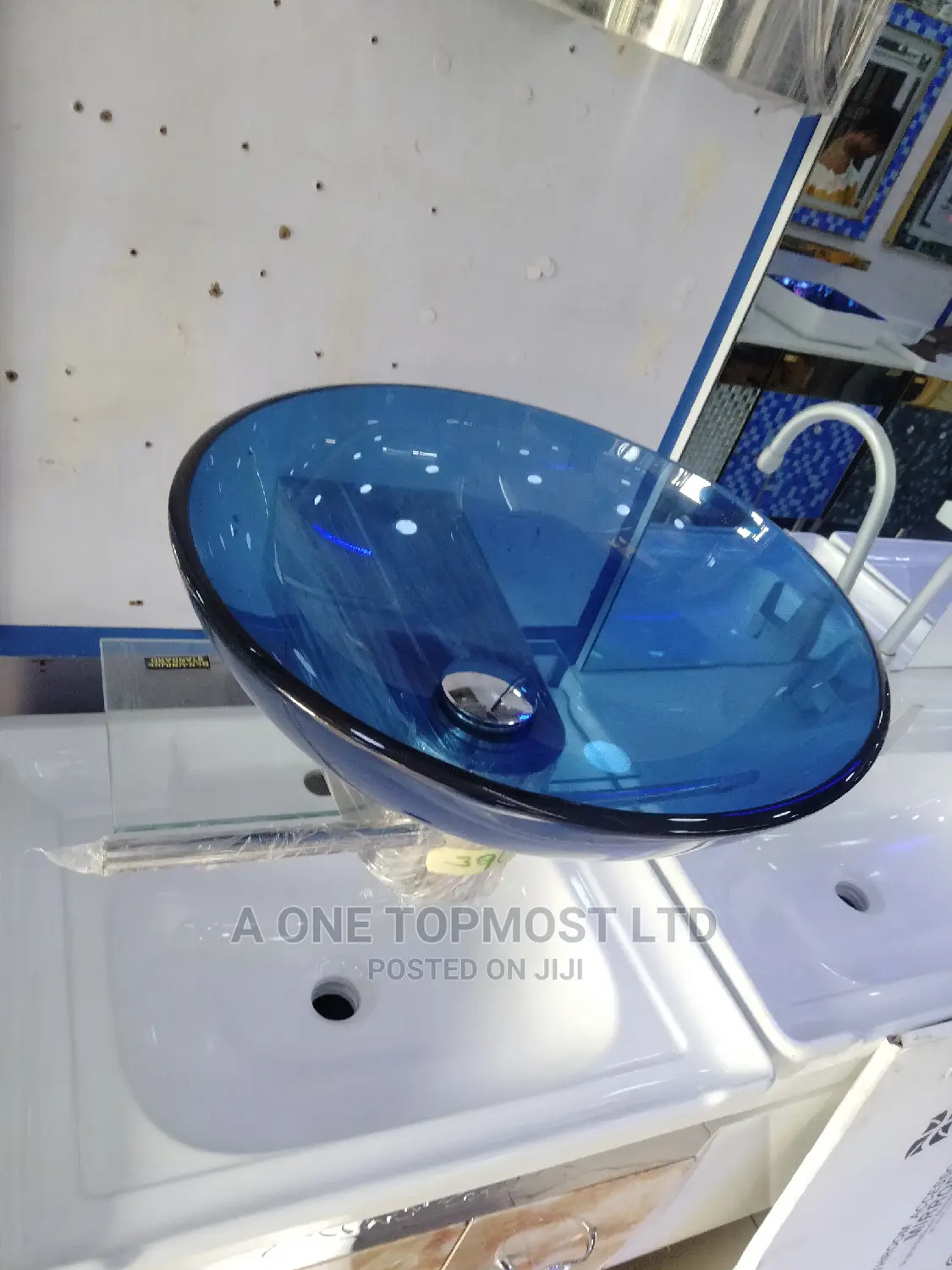 Blue Hanging Glass Basin