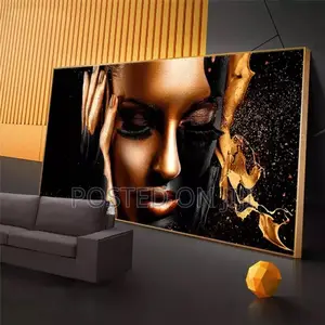 Black Gold Nude Woman Oil Paintings on Canvas