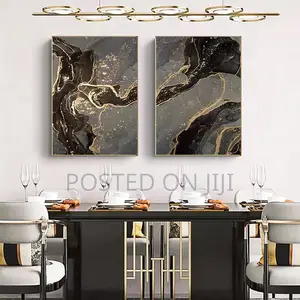 Golden Black Abstract Line Canvas Posters
