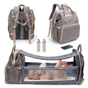 Diaper Bag Backpack 3 in 1 Travel Bassinet Foldable Baby Bed