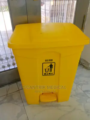 Medical Waste Trash Can Yellow Hospital Clinic Foot