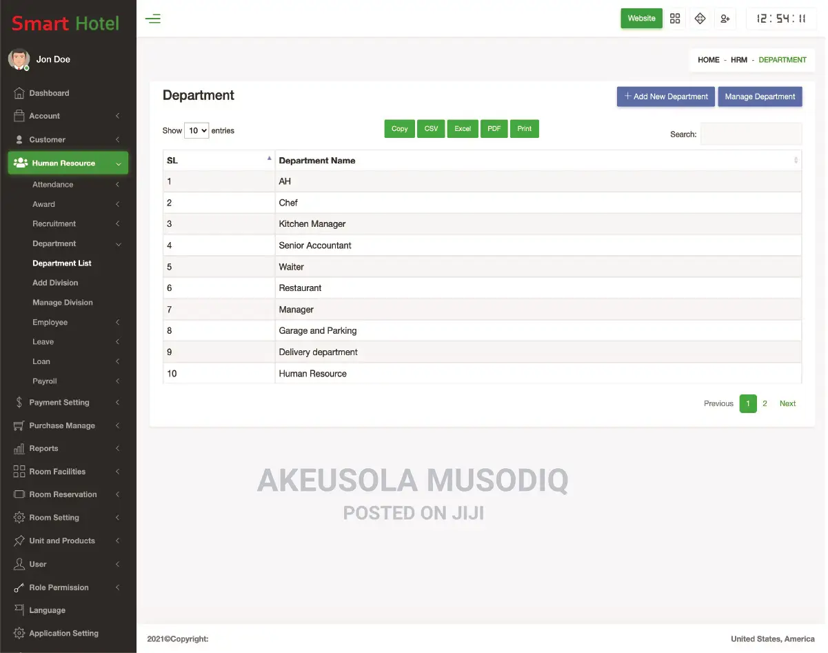 Smart Hotel Management System Software